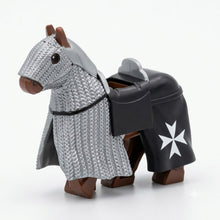 Gray Maltese Cross Crusader Warhorse Minifigure Accessory