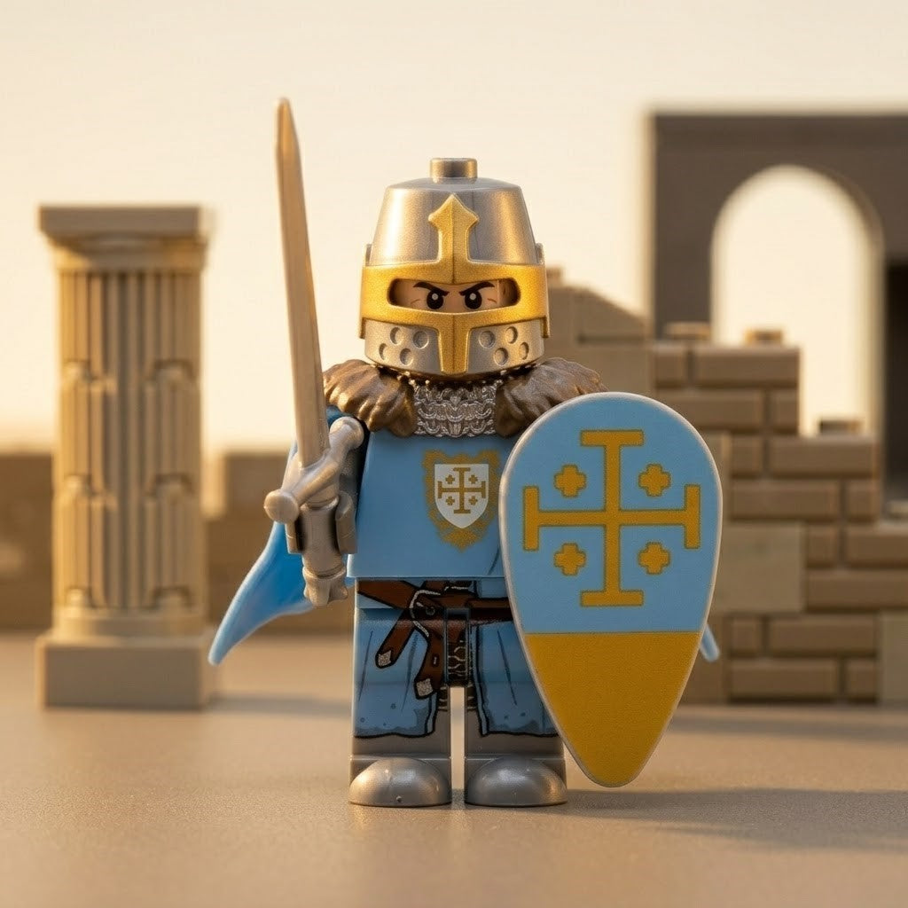 Sky Blue Jerusalem Crusader Knight Collectible Minifigure
