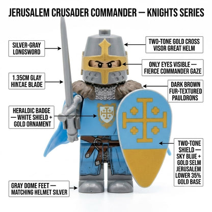 Sky Blue Jerusalem Crusader Knight Collectible Minifigure