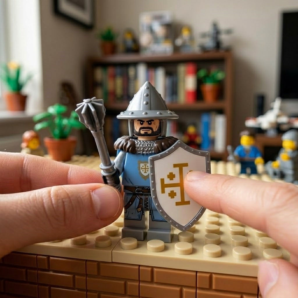Blue Jerusalem Crusader Mace Knight Collectible Minifigure
