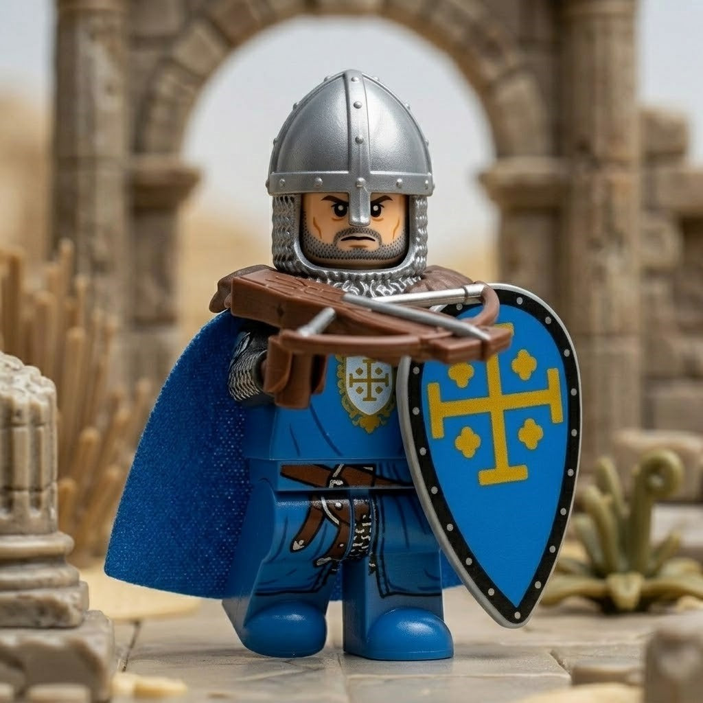 Blue Jerusalem Crusader Crossbowman Collectible Minifigure