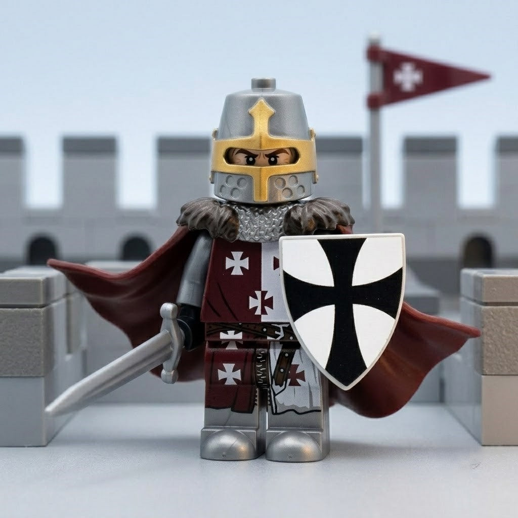 Dark Red Teutonic Knight Commander Collectible Minifigure