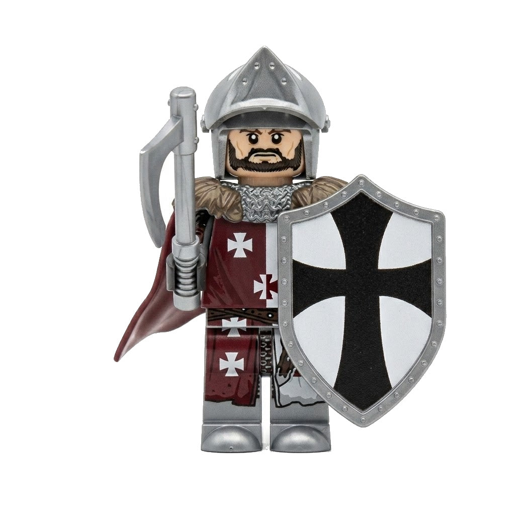 Dark Red Teutonic Halberdier Collectible Minifigure on white background