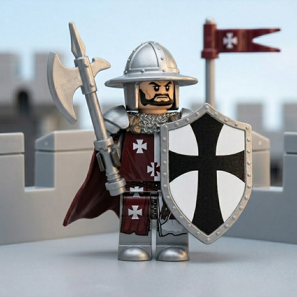 Dark Red Teutonic Halberdier Collectible Minifigure