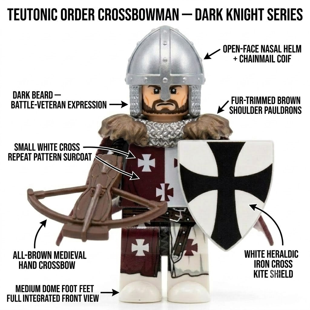 GH0259 Dark Red Teutonic Crossbowman collectible minifigure