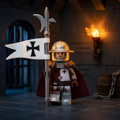 Dark Red Teutonic Standard Bearer Collectible Minifigure