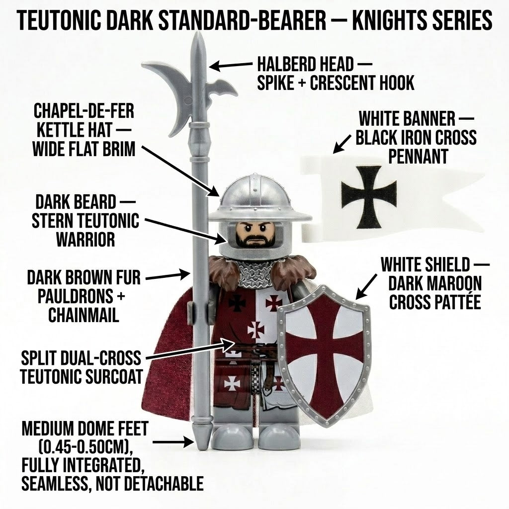 Dark Red Teutonic Standard Bearer Collectible Minifigure