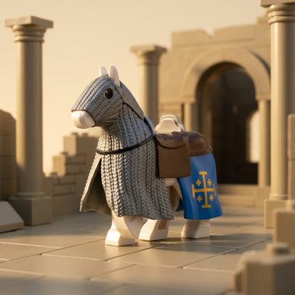 Gray Jerusalem Crusader Warhorse Minifigure Accessory