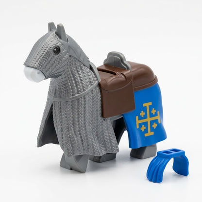 Gray Jerusalem Crusader Warhorse Minifigure Accessory