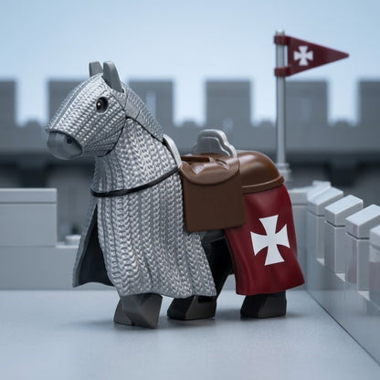Gray Teutonic Order Warhorse Minifigure Accessory