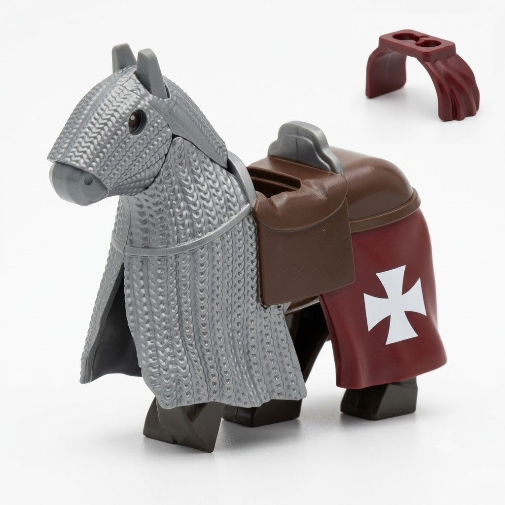 Gray Teutonic Order Warhorse Minifigure Accessory