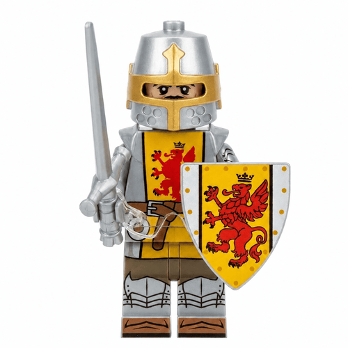 Rampant Lion Knight with Sword and Shield Minifigure - Brick BrosKnights