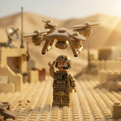 Desert Recon Drone Minifigure Accessory (Tan Desert Sand & Black)