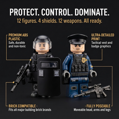 Police Riot Control Set — 12 Figures