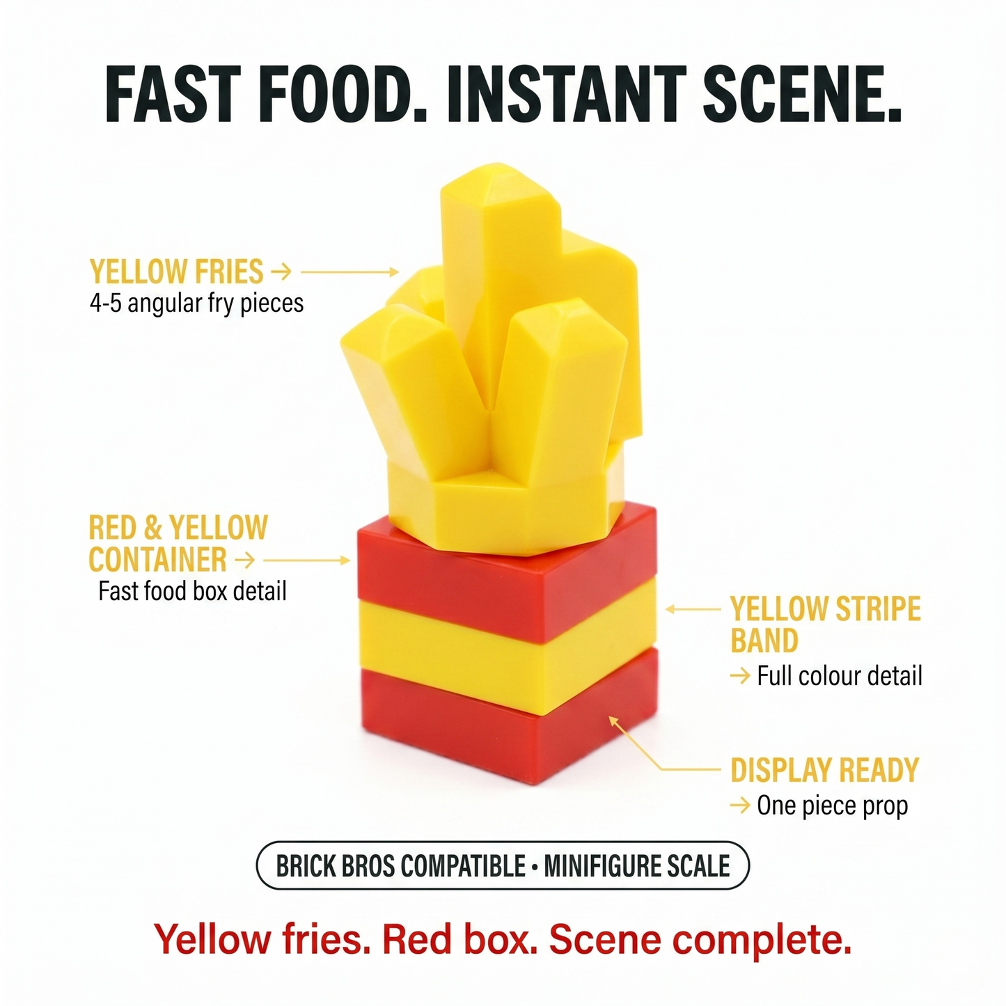 Mini French Fries in Box Accessory Minifigure