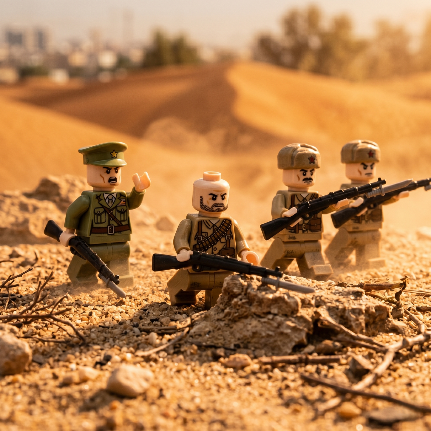 WW2 Desert Infantry Set — 8 Soldiers