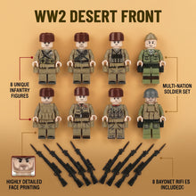WW2 Desert Infantry Set — 8 Soldiers