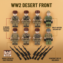 WW2 Desert Infantry Set — 8 Soldiers