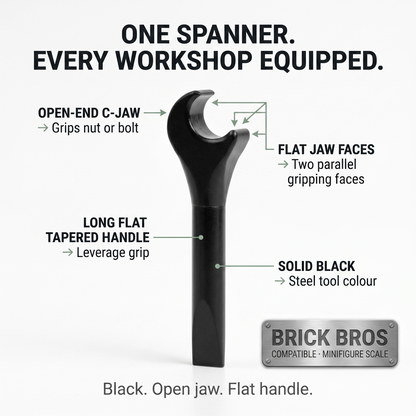Black Spanner Wrench Accessory Minifigure