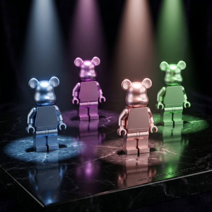 Metallic Bear Head Minifigure