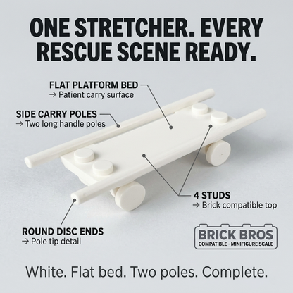 White Medical Stretcher Accessory Minifigure