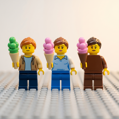 Triple Scoop Ice Cream Cone Accessory Minifigure