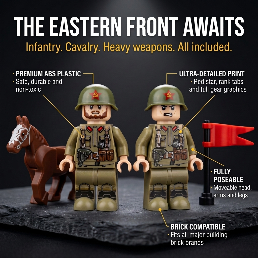 WWII Soviet Infantry Mega Set — 12 Soldiers