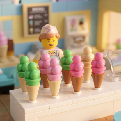 Triple Scoop Ice Cream Cone Accessory Minifigure