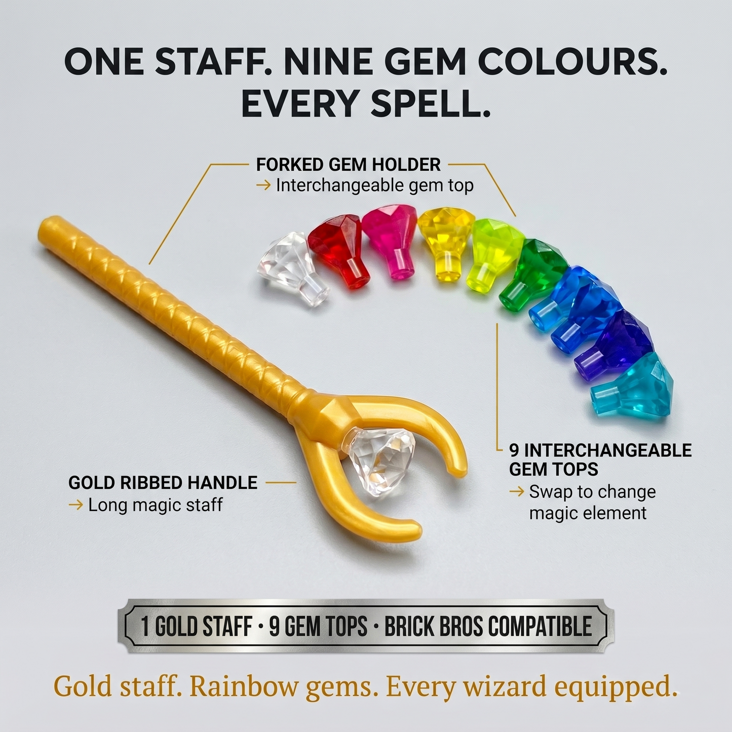 Gold Magic Staff Accessory Minifigure