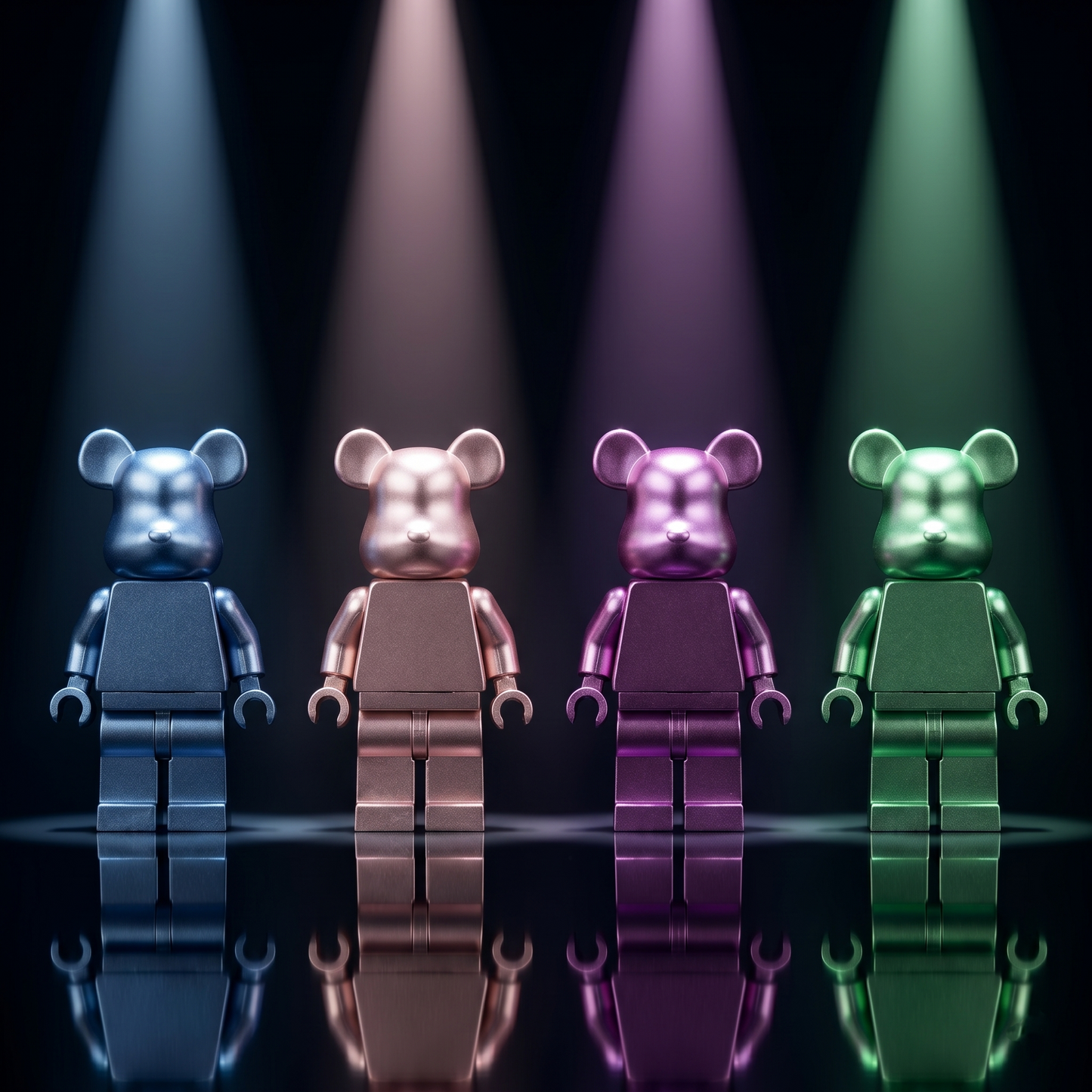 Metallic Bear Head Minifigure