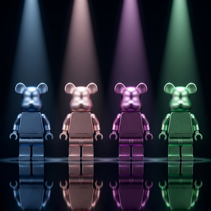 Metallic Bear Head Minifigure