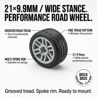 Minifigure Wheels 21x9.9mm