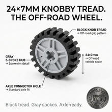 Minifigure Wheels 24x7mm