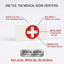 White Medical Cross Tile Accessory Minifigure