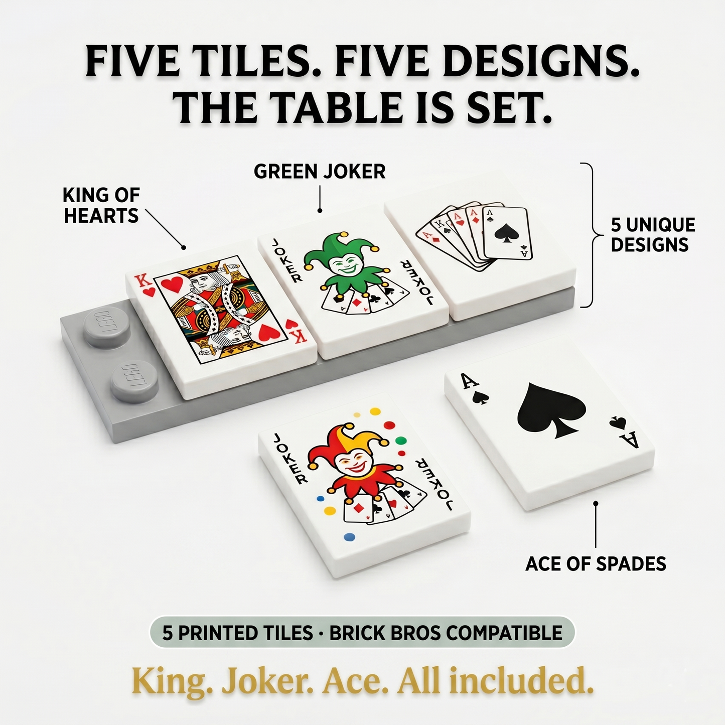 Printed Playing Card Tile Accessory Minifigure