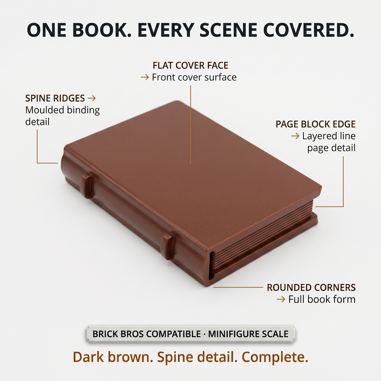 Dark Brown Mini Book Accessory Minifigure