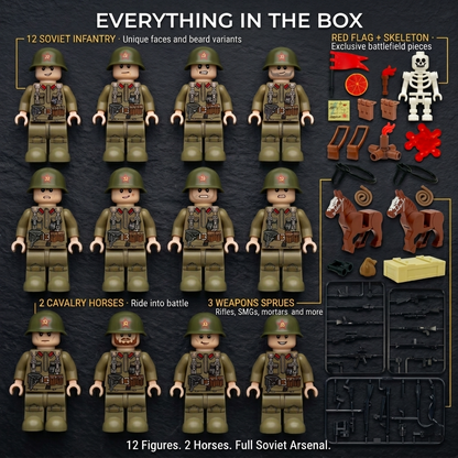 WWII Soviet Infantry Mega Set — 12 Soldiers