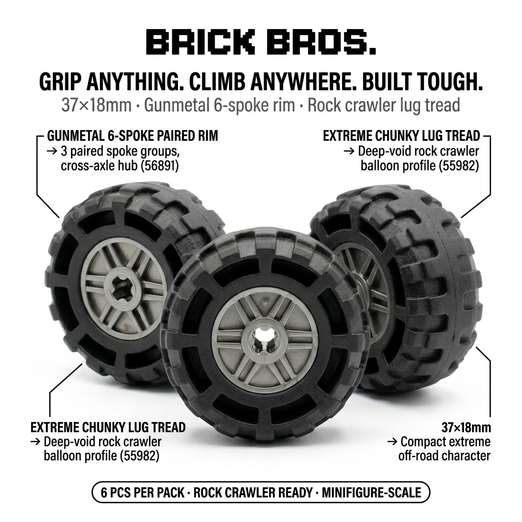 37x18mm Minifigure Wheels