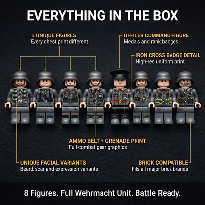 WW2 German Wehrmacht Set — 8 Soldiers