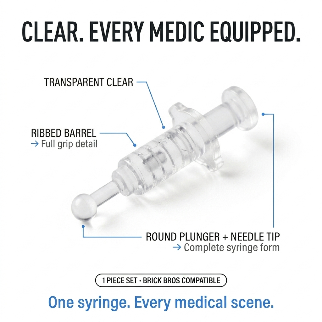 Clear Transparent Syringe Accessory Minifigure