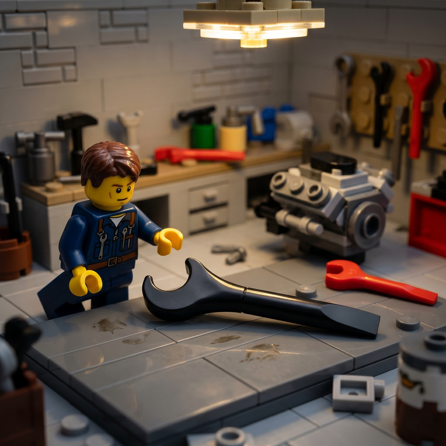Black Spanner Wrench Accessory Minifigure