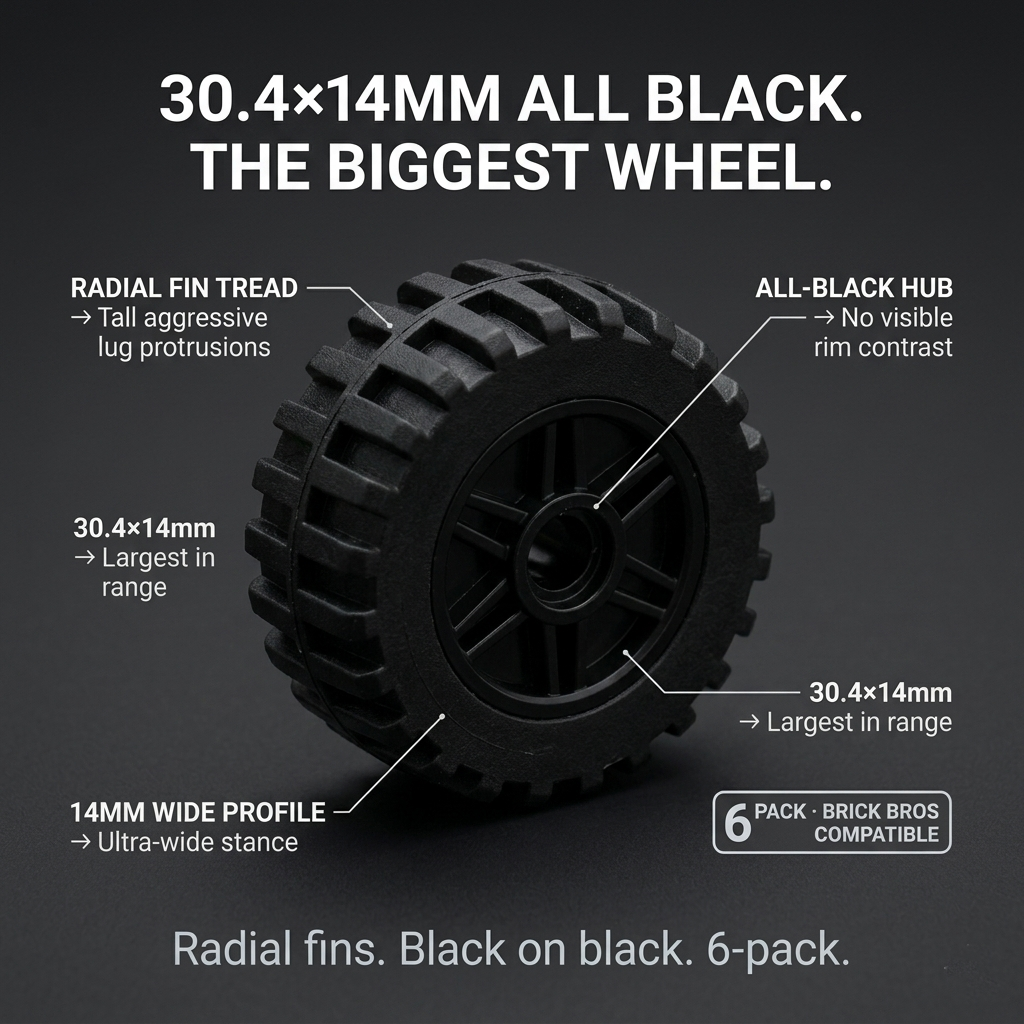 Minifigure Wheels 30.4x14mm