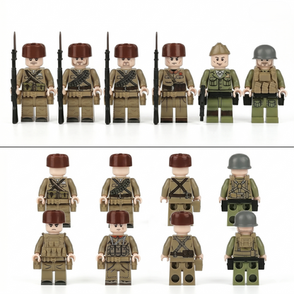 WW2 Desert Infantry Set — 8 Soldiers