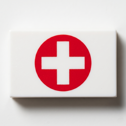 White Medical Cross Tile Accessory Minifigure