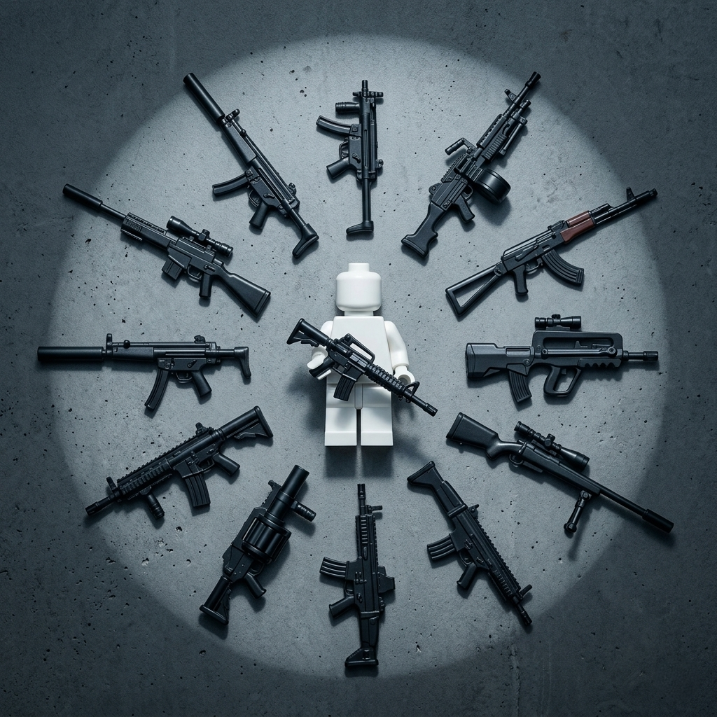 Tactical Assault Weapon Minifigure Accessory (Rifles, SMGs & Sniper)
