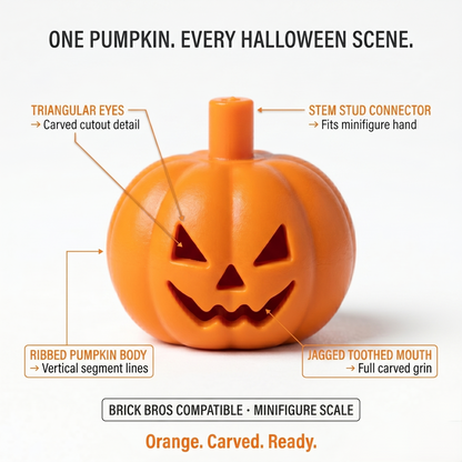 Orange Carved Pumpkin Accessory Minifigure