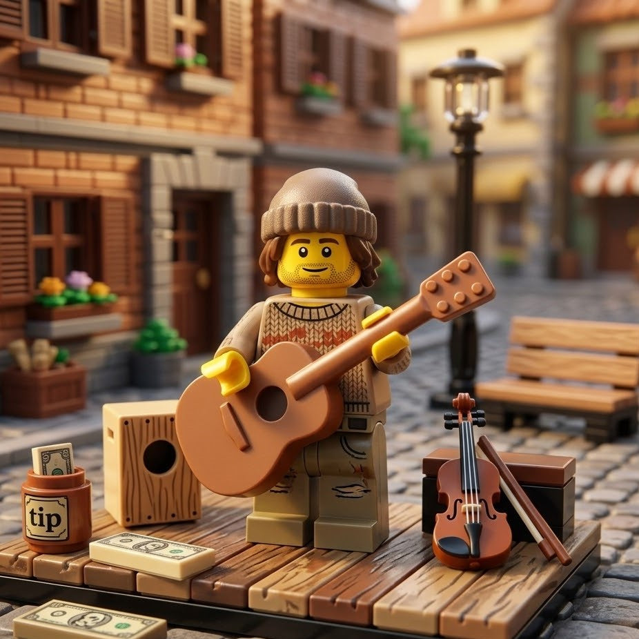 Brown Acoustic Guitar Minifigure