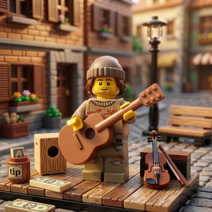 Brown Acoustic Guitar Minifigure