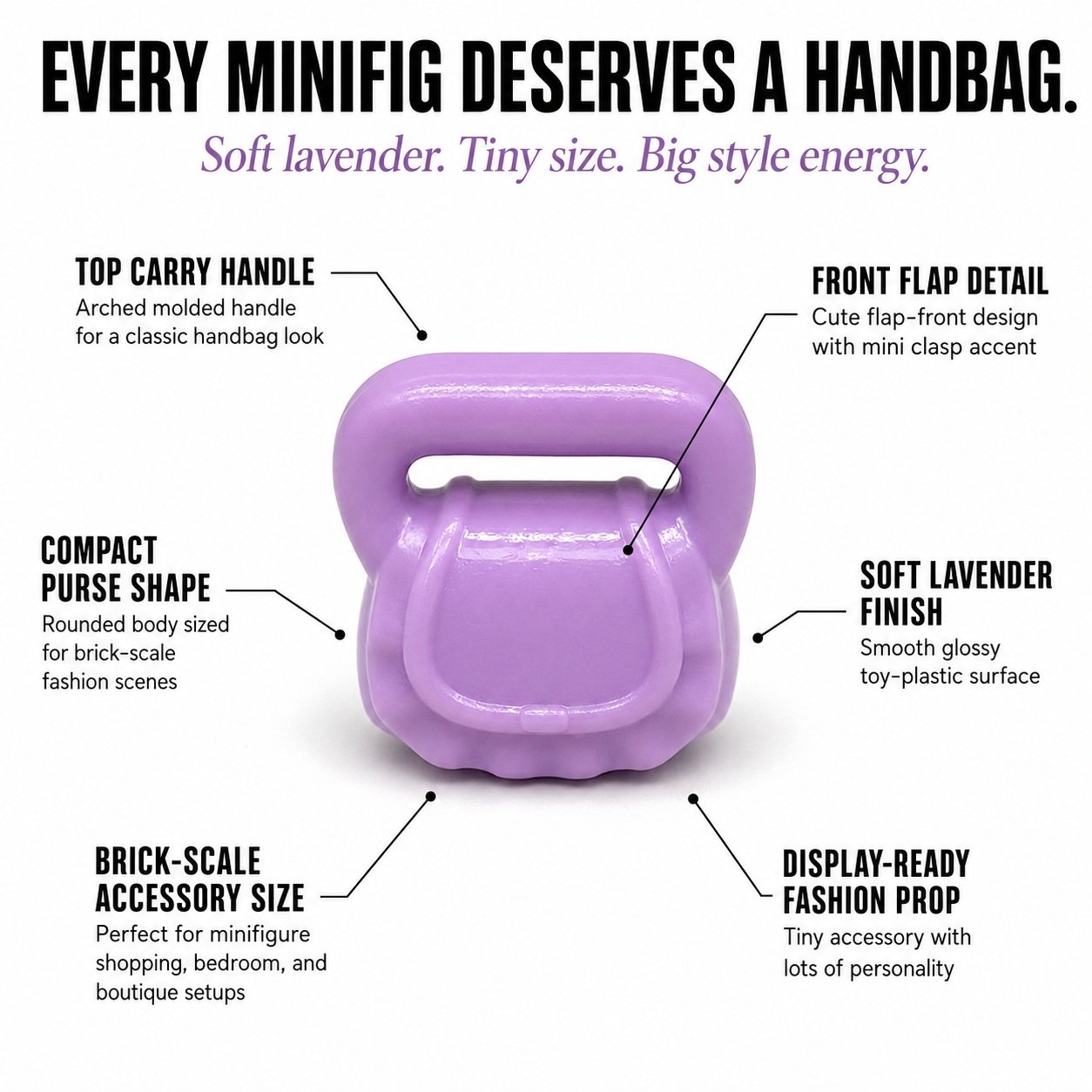 Soft Lavender Compact Purse Minifigure