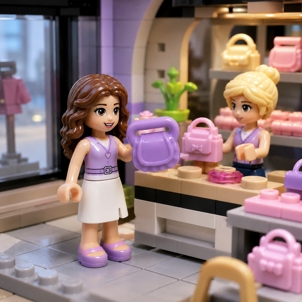 Soft Lavender Compact Purse Minifigure